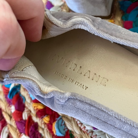 Everlane Soft Gray Velvet Women's Heeled Flats - Picture 2 of 7